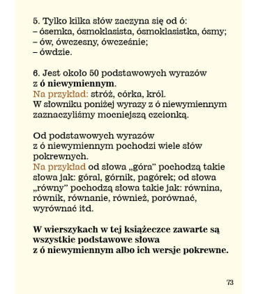 Ortografia w wierszykach Ó