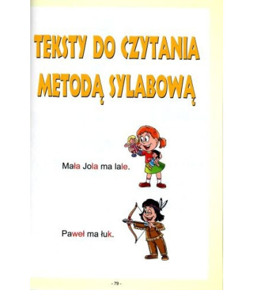 Elementarz. Teksty do czytania metodą sylabową