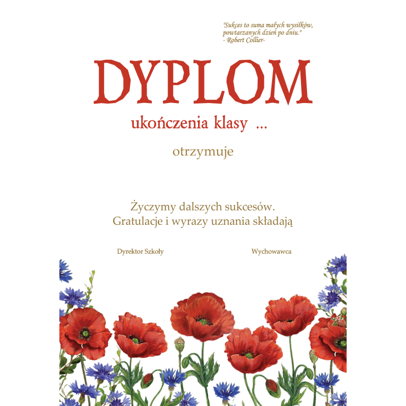 Dyplom ukończenia klasy .... S4-104 Dyplom ukończenia klasy .... S4-104