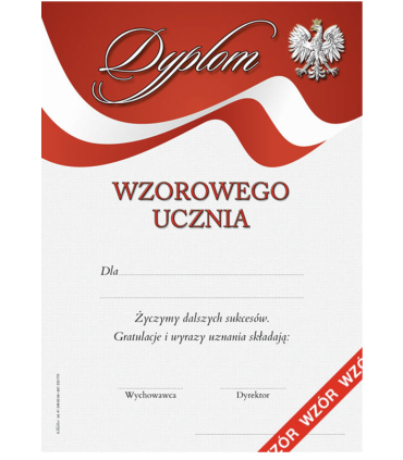 Dyplom wzorowego ucznia S-642