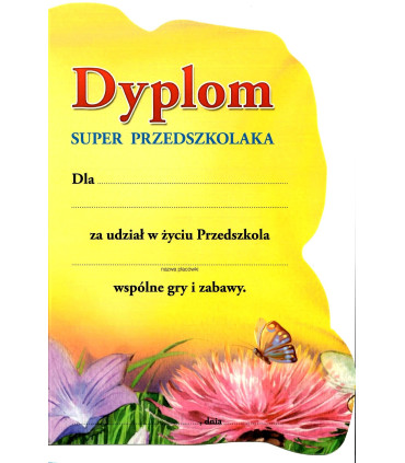 Dyplom ukończenia przedszkola K-124