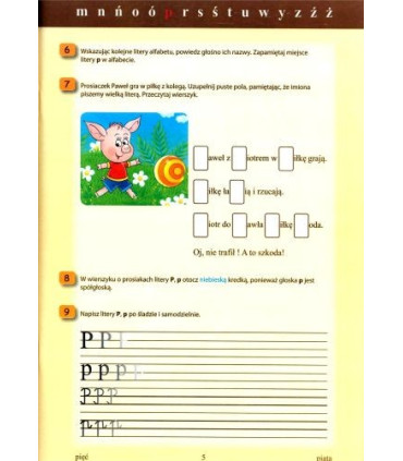 Polski alfabet z piórkiem i pazurkiem - litery P-Ż i dwuznaki