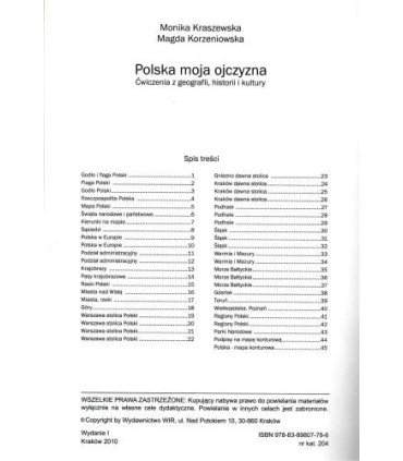 Polska moja ojczyzna - ćwiczenia z geografii, historii i kultury