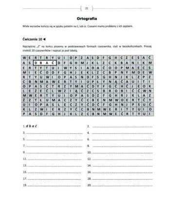 Gramatyka - ćwiczenia językowe Klasa 5