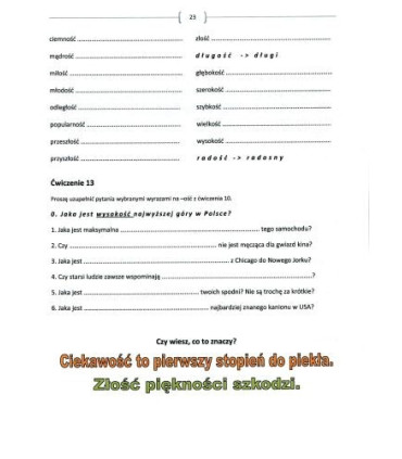 Gramatyka - ćwiczenia językowe Klasa 5