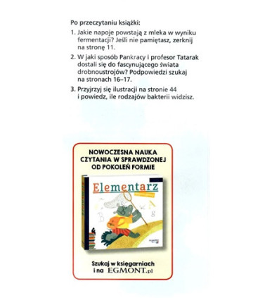 Cuda z mleka. Pankracy i Tatarak na tropie bakterii - Czytam sobie - Poziom 2