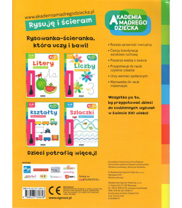 Liczby. Akademia Mądrego Dziecka. Rysuję i ścieram