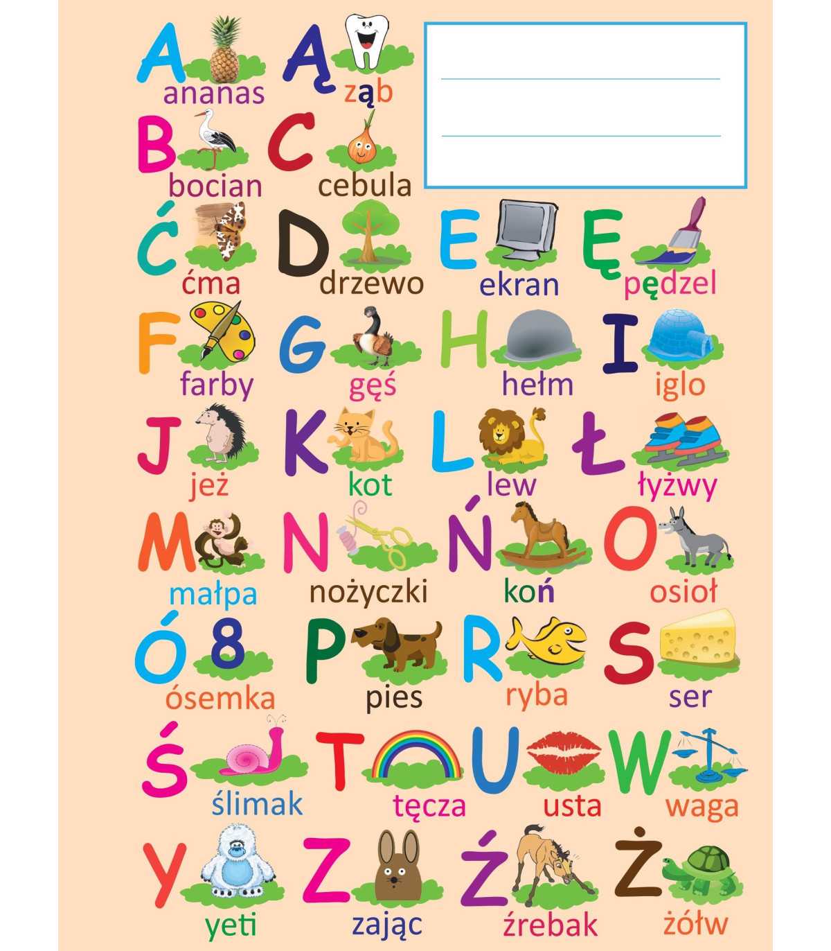 Notebook lined A5. Polish alphabet (16 pages)