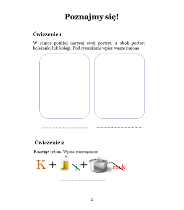 Jestem pierwsza klasa! Ćwiczenia