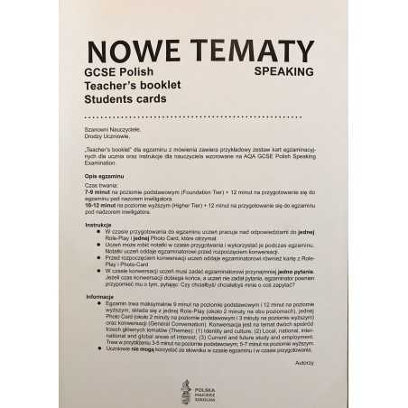 Teacher's booklet. Nowe tematy. GCSE Polish. Speaking.